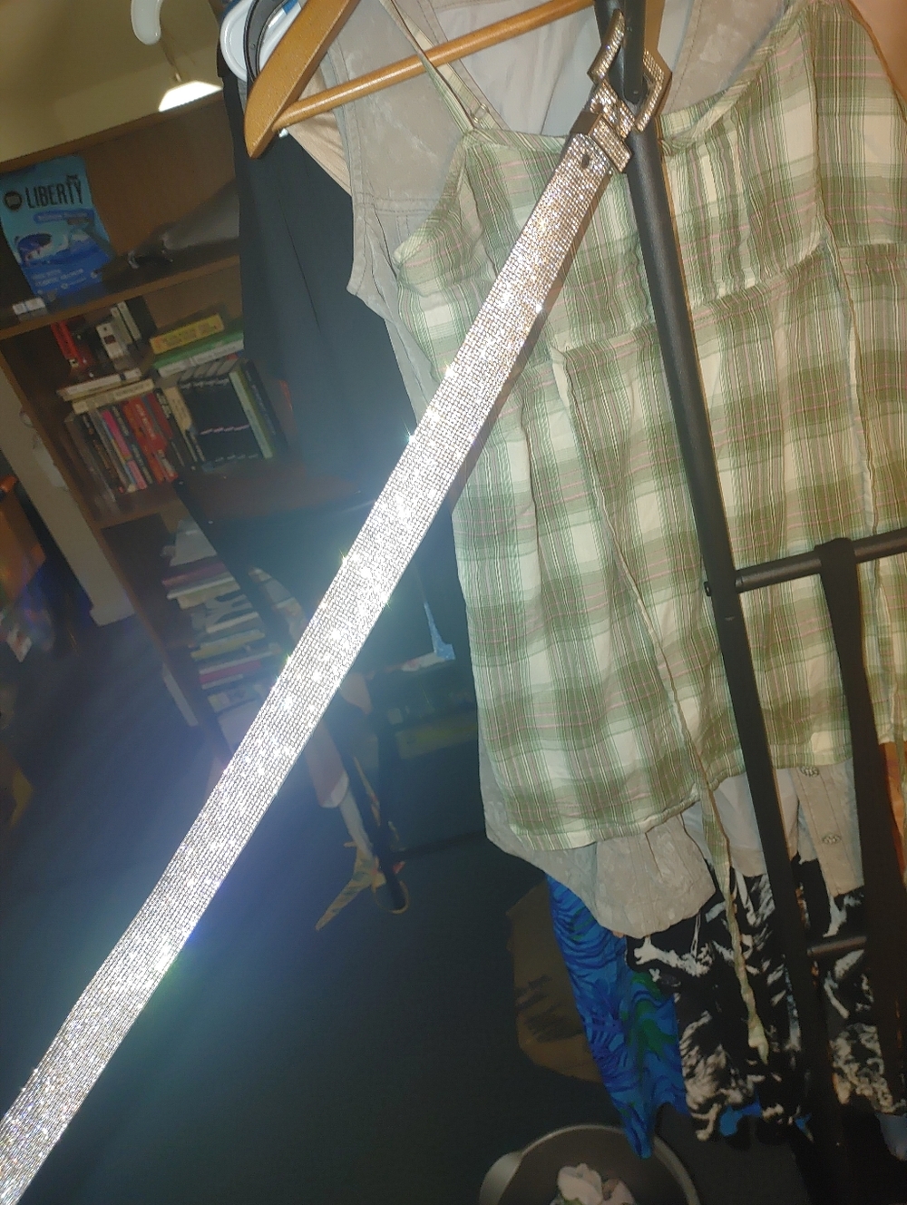 Rhinestone Crystal Strap Belt - Silver Sparkle